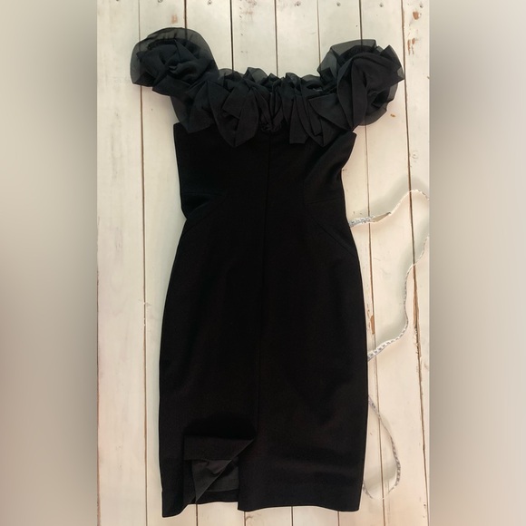 Aidan Mattox Off the Shoulder Black Dress, 2 - Picture 8 of 10